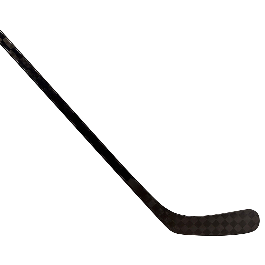 Seitliche Ansicht eines schwarzen Eishockeyschlägers – die Kelle zeigt die Ausrichtung für Links- oder Rechtsausleger