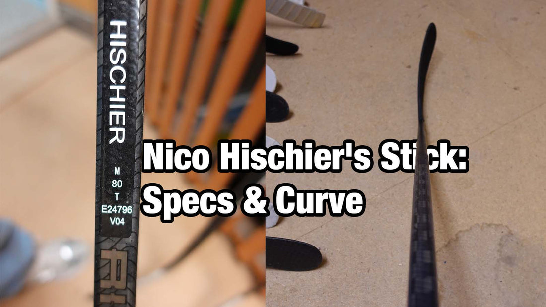 Nico Hischier's CCM hockey stick blade curve and shaft, blog header image