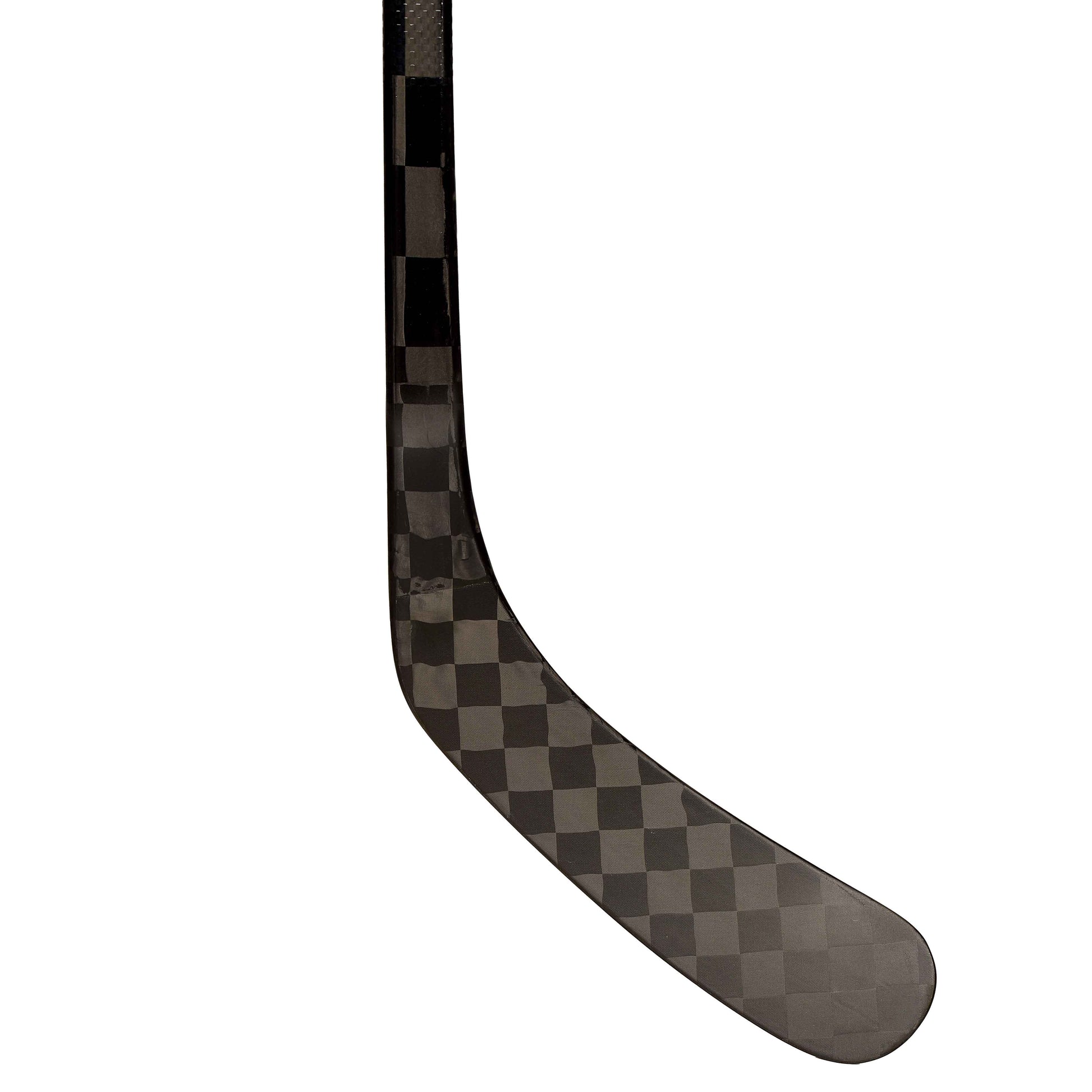 Nahaufnahme der Kelle des ABSHockey Blackstick aus Carbon mit schwarzem Checkered-Design.