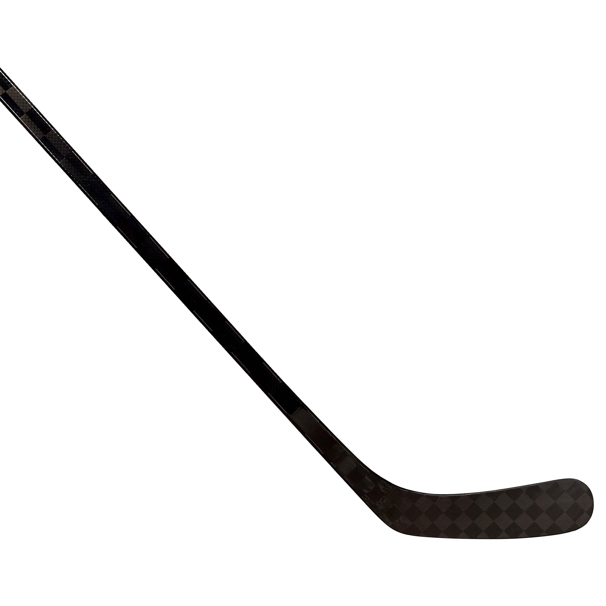 Seitliche Ansicht des ABSHockey Blackstick Eishockeystocks mit schwarzer Carbon-Optik und Kelle.