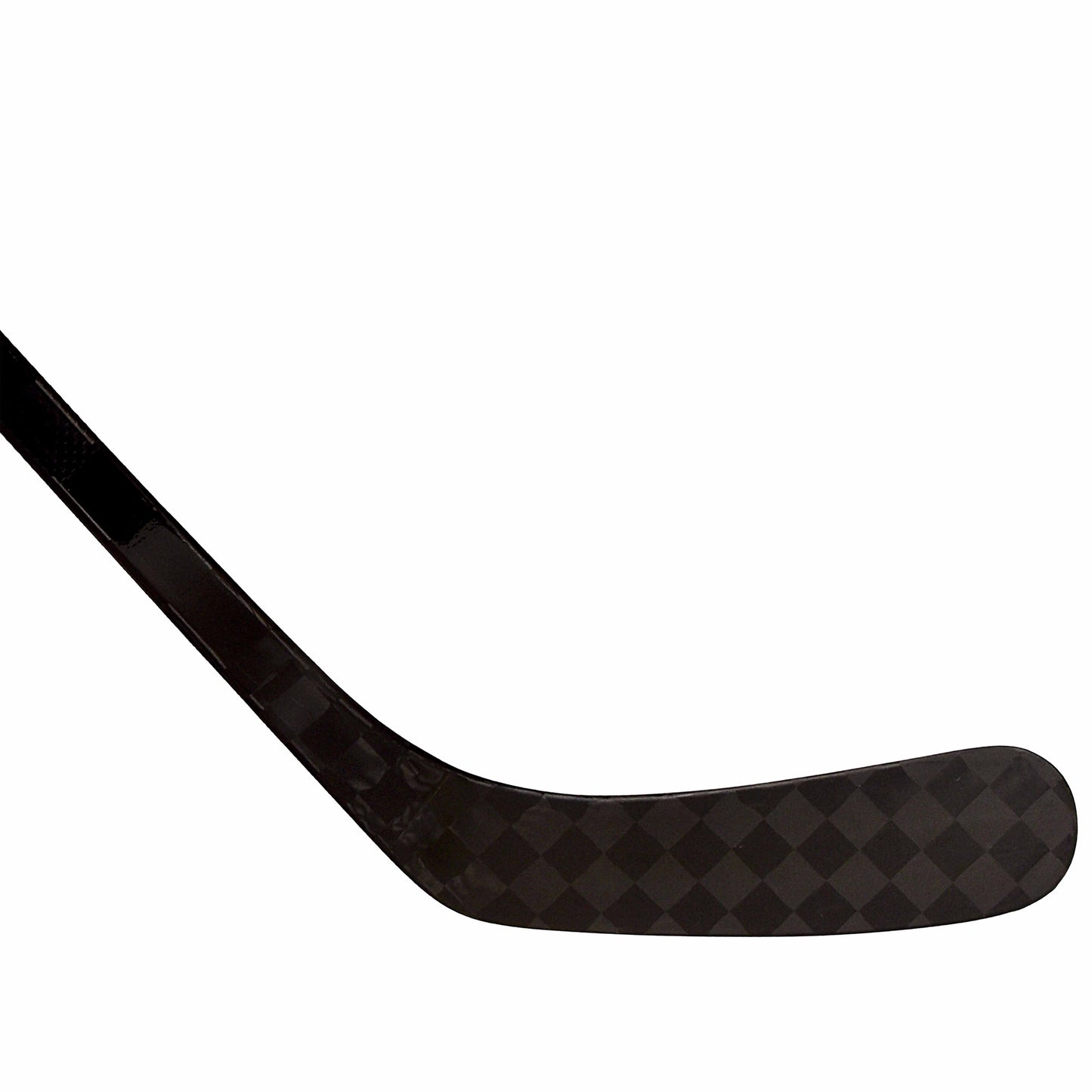 Detailaufnahme von Taper und Kelle des ABSHockey Blackstick mit dezentem schwarzem Checkered-Muster.