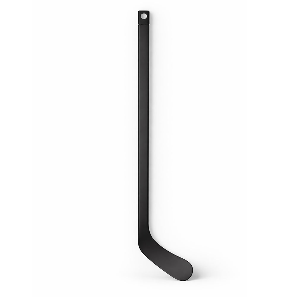 Black ABSHockey mini hockey stick on a clean light background
