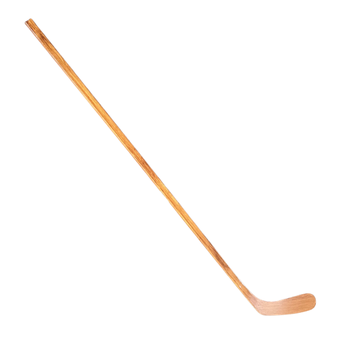 ABSHockey Eishockeystock in Holzoptik – diagonal angeordnet, vollständige Ansicht auf weißem Hintergrund