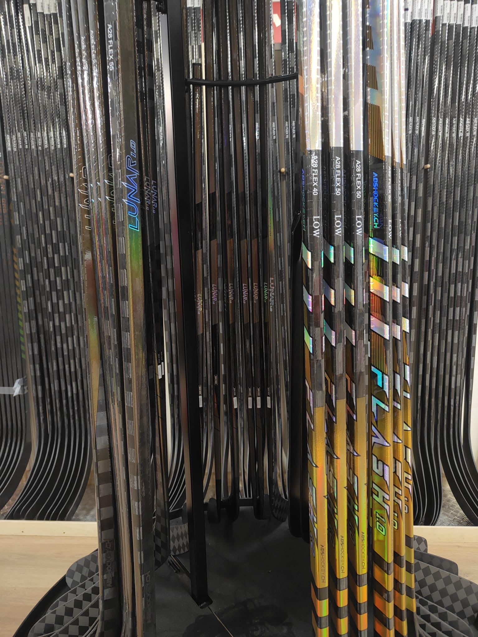 eishockeyschläger aufgereiht flash 1.0 und lunar