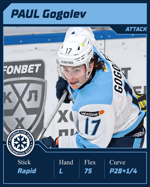 KHL-Spieler Pavel Gogolev spielt den SOYUZ RAPID