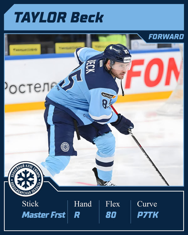 KHL-Spieler Taylor Beck spielt den SOYUZ MASTER FRST