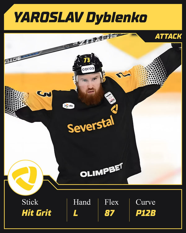 KHL-Spieler Yaroslav Dyblenko spielt den SOYUZ HIT GRIT