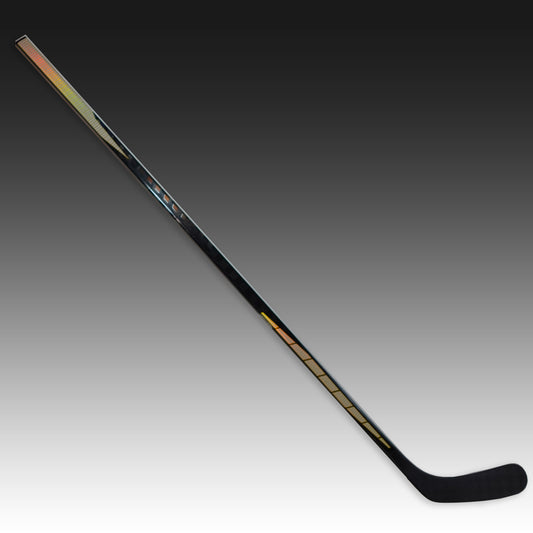 hockeystick quick custom in black and gold abshockey design with gradient background black white