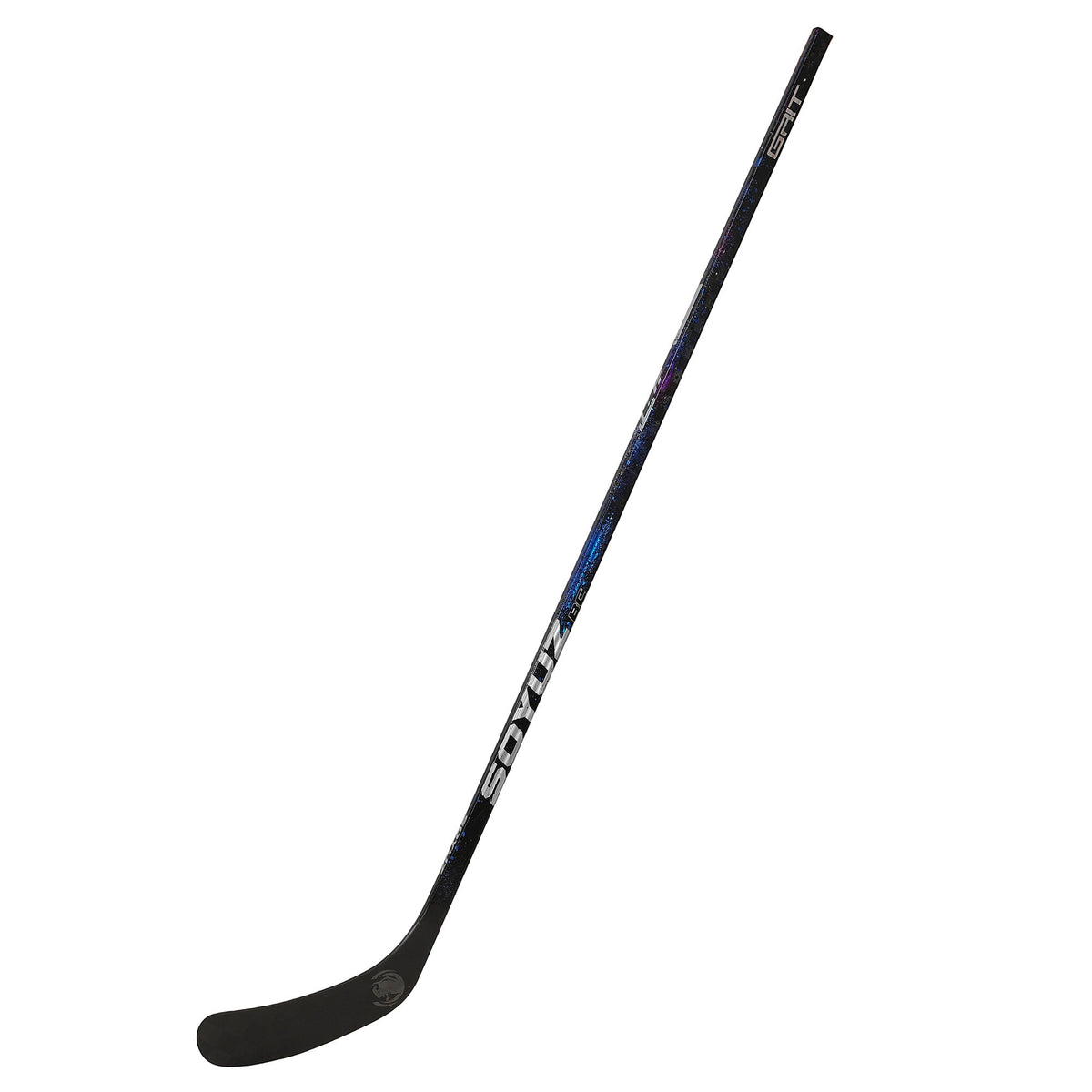 SOYUZ HIT GRIT Eishockeyschläger – Seitenansicht, Black Blue Galaxy Design