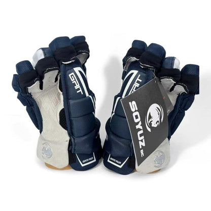 SOYUZ HIT GRIT ice hockey gloves in navy – palm view