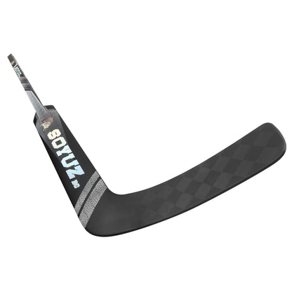 SOYUZ LORD goalie stick blade angle – black carbon weave texture