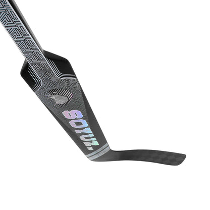 SOYUZ LORD goalie stick blade detail – black carbon construction