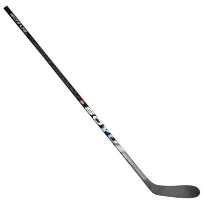 SOYUZ MASTER FRST custom hockey stick – side view, black holographic carbon finish