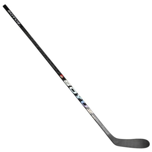 SOYUZ MASTER FRST custom hockey stick – side view, black holographic carbon finish